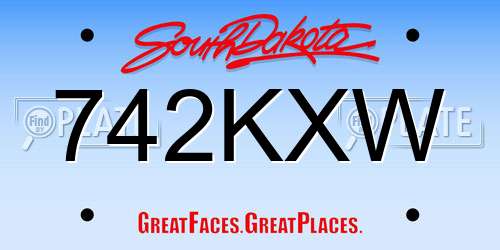 742KXW South Dakota License Plate