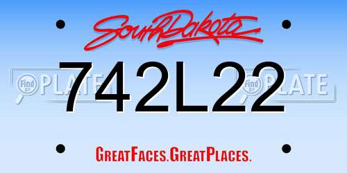 742L22 South Dakota License Plate
