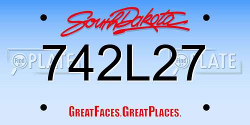 742L27 South Dakota License Plate