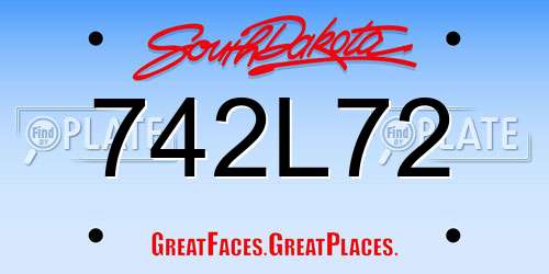 742L72 South Dakota License Plate