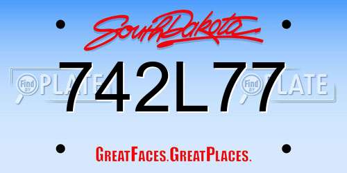 742L77 South Dakota License Plate