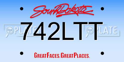 742LTT South Dakota License Plate
