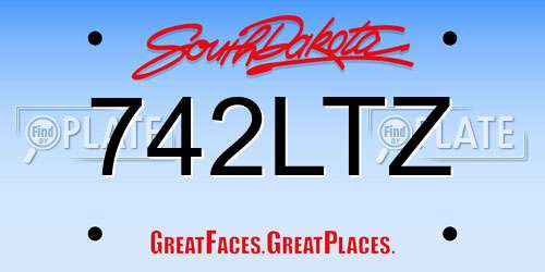 742LTZ South Dakota License Plate