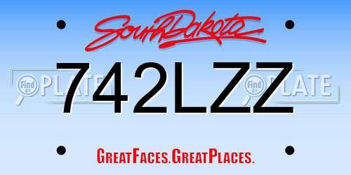 742LZZ South Dakota License Plate