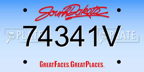 74341V South Dakota License Plate