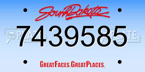 7439585 South Dakota License Plate