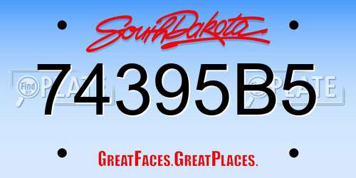 74395B5 South Dakota License Plate