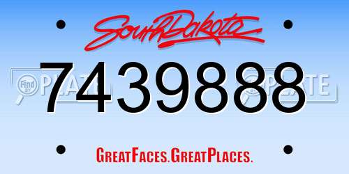 7439888 South Dakota License Plate