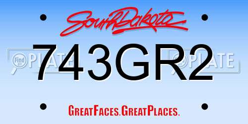 743GR2 South Dakota License Plate