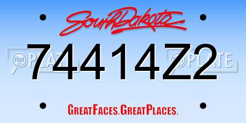 74414Z2 South Dakota License Plate