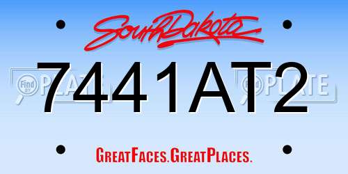 7441AT2 South Dakota License Plate