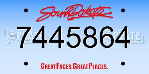 7445864 South Dakota License Plate
