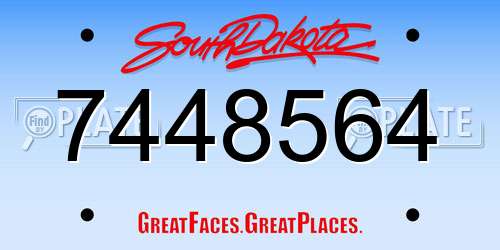 7448564 South Dakota License Plate