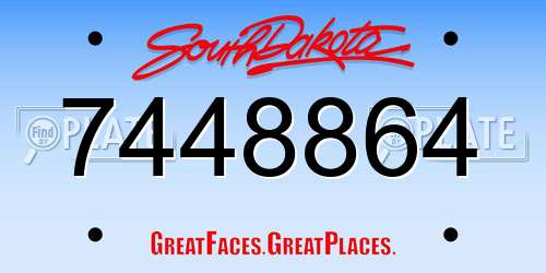 7448864 South Dakota License Plate
