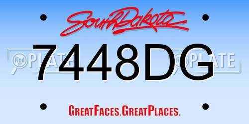 7448DG South Dakota License Plate