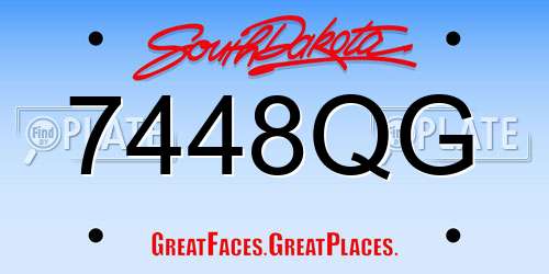 7448QG South Dakota License Plate