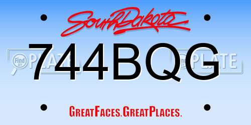 744BQG South Dakota License Plate