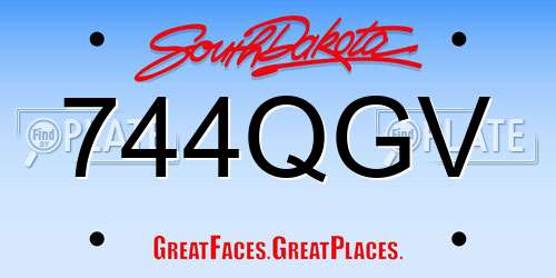 744QGV South Dakota License Plate