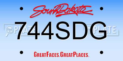 744SDG South Dakota License Plate