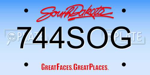 744SOG South Dakota License Plate