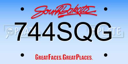 744SQG South Dakota License Plate