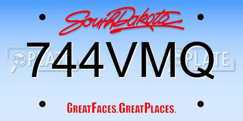 744VMQ South Dakota License Plate