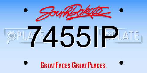7455IP South Dakota License Plate