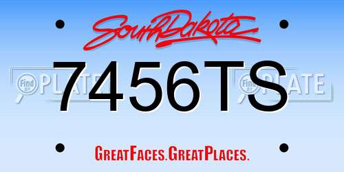 7456TS South Dakota License Plate