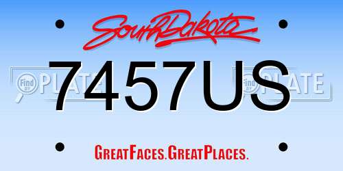 7457US South Dakota License Plate