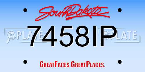 7458IP South Dakota License Plate