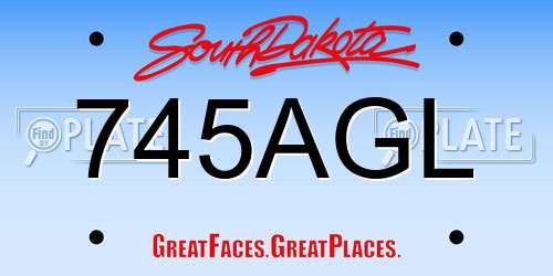 745AGL South Dakota License Plate