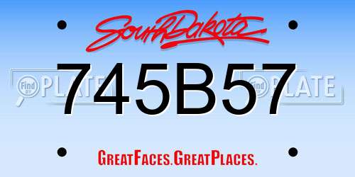 745B57 South Dakota License Plate