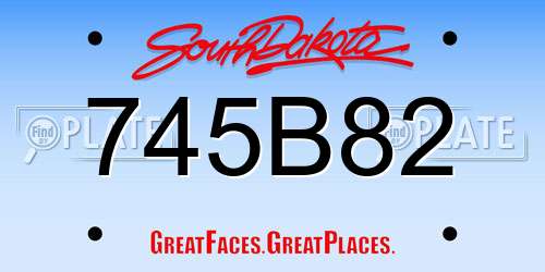 745B82 South Dakota License Plate