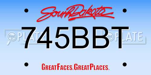 745BBT South Dakota License Plate