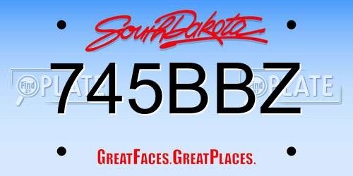 745BBZ South Dakota License Plate