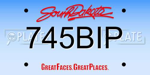 745BIP South Dakota License Plate