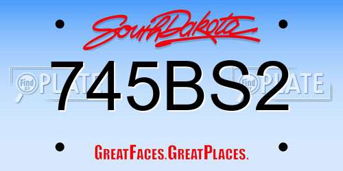 745BS2 South Dakota License Plate