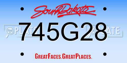 745G28 South Dakota License Plate