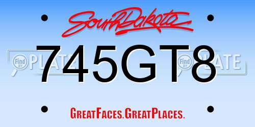745GT8 South Dakota License Plate