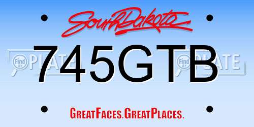 745GTB South Dakota License Plate