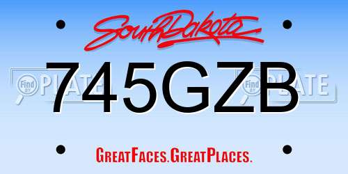 745GZB South Dakota License Plate