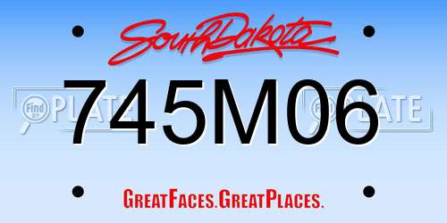 745M06 South Dakota License Plate