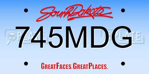 745MDG South Dakota License Plate