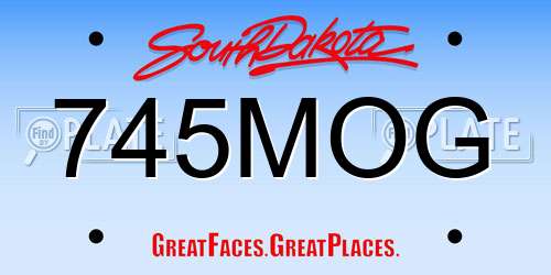 745MOG South Dakota License Plate