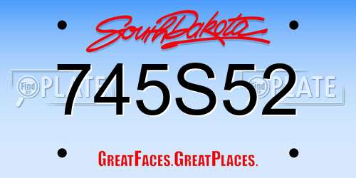 745S52 South Dakota License Plate