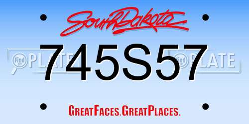 745S57 South Dakota License Plate