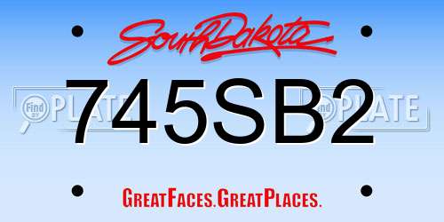 745SB2 South Dakota License Plate