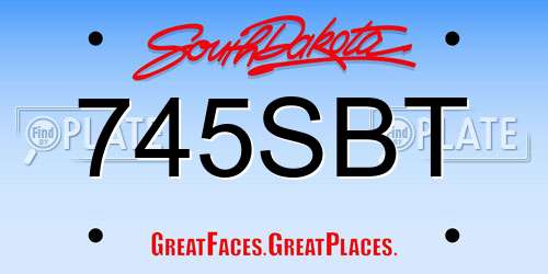 745SBT South Dakota License Plate