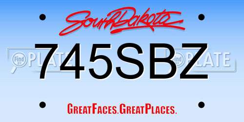 745SBZ South Dakota License Plate