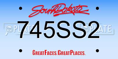 745SS2 South Dakota License Plate